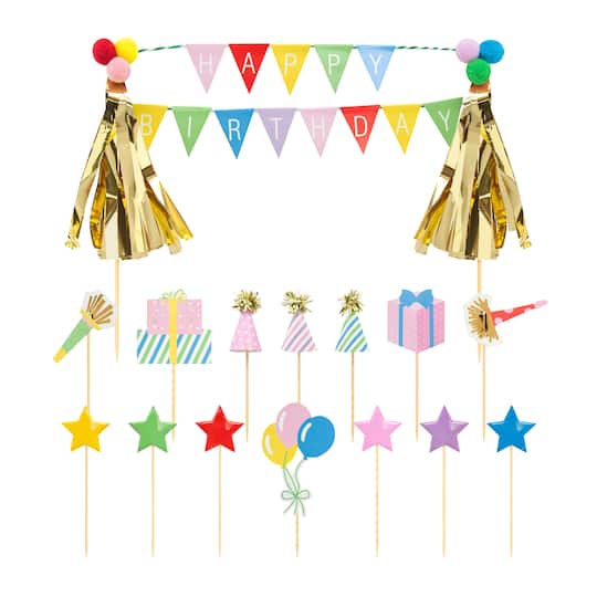 Happy Birthday Cake Topper Set by Celebrate It™
